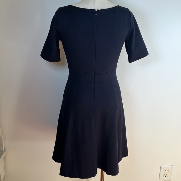 J. Crew Factory Black Ponte Short Sleeve Fit and Flare Dress Size 4 - Picture 2 of 10